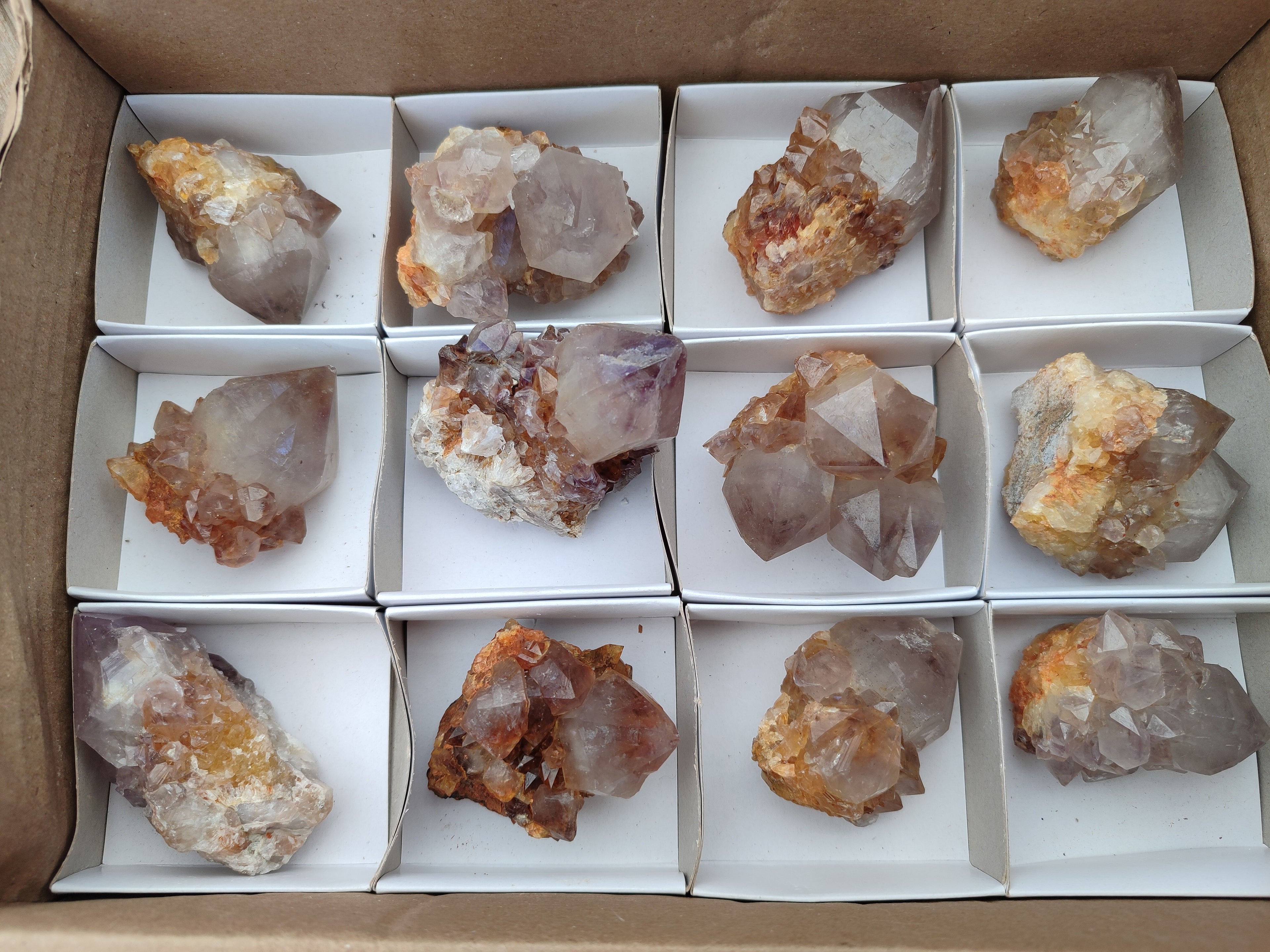 Natural Amethyst Spirit Quartz Crystals x 12 From Boekenhouthoek, South Africa - Toprock Gemstones and Minerals 