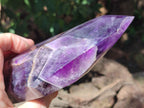 Polished Chevron Amethyst Point x 2 From Zambia - Toprock Gemstones and Minerals 