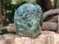 Polished Emerald Mica In Matrix Standing Free Forms x 4 From Mutoko, Zimbabwe - Toprock Gemstones and Minerals 