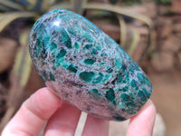 Polished Emerald Mica In Matrix Standing Free Forms x 4 From Mutoko, Zimbabwe - Toprock Gemstones and Minerals 