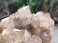 Natural Smokey Phantom Quartz Clusters x 3 From Luena, Congo - Toprock Gemstones and Minerals 