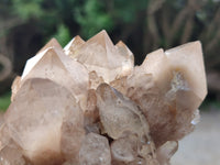 Natural Smokey Phantom Quartz Clusters x 3 From Luena, Congo - Toprock Gemstones and Minerals 