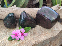 Polished Ruby Corundum In Chrome Verdite Standing Free Forms x  From Zimbabwe - Toprock Gemstones and Minerals 