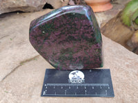Polished Ruby Corundum In Chrome Verdite Standing Free Forms x  From Zimbabwe - Toprock Gemstones and Minerals 