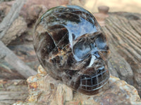 Hand Made Smokey Quartz Skull Carving x 1 From Madagascar - Toprock Gemstones and Minerals 