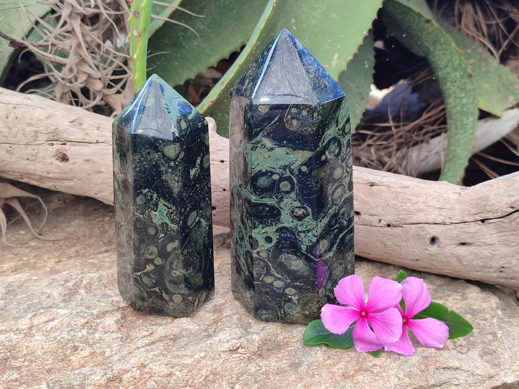 Polished Stromatolite Jasper Points x 2 From Katsepy, Madagascar - Toprock Gemstones and Minerals 