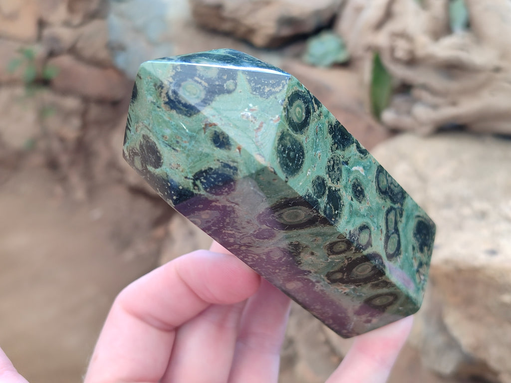 Polished Stromatolite Jasper Points x 2 From Katsepy, Madagascar - Toprock Gemstones and Minerals 