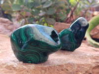 Polished Flower Banded Malachite Free Forms x 6 From Congo - Toprock Gemstones and Minerals 