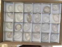 Polished Girasol Pearl Quartz Palm Stones x 24 From Ambatondrazaka, Madagascar - Toprock Gemstones and Minerals 