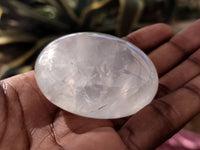 Polished Girasol Pearl Quartz Palm Stones x 24 From Ambatondrazaka, Madagascar - Toprock Gemstones and Minerals 