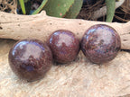 Polished Garnet Spheres x 3 From Mahajanga, Madagascar - Toprock Gemstones and Minerals 