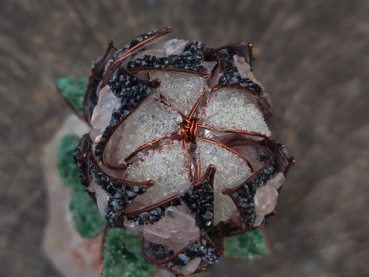 Hand Made Medium Gemstone Protea Flower - sold per piece From South Africa - Toprock Gemstones and Minerals 