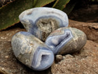 Polished Blue Lace Agate Geodes x 6 From Nsanje, Malawi - Toprock Gemstones and Minerals 