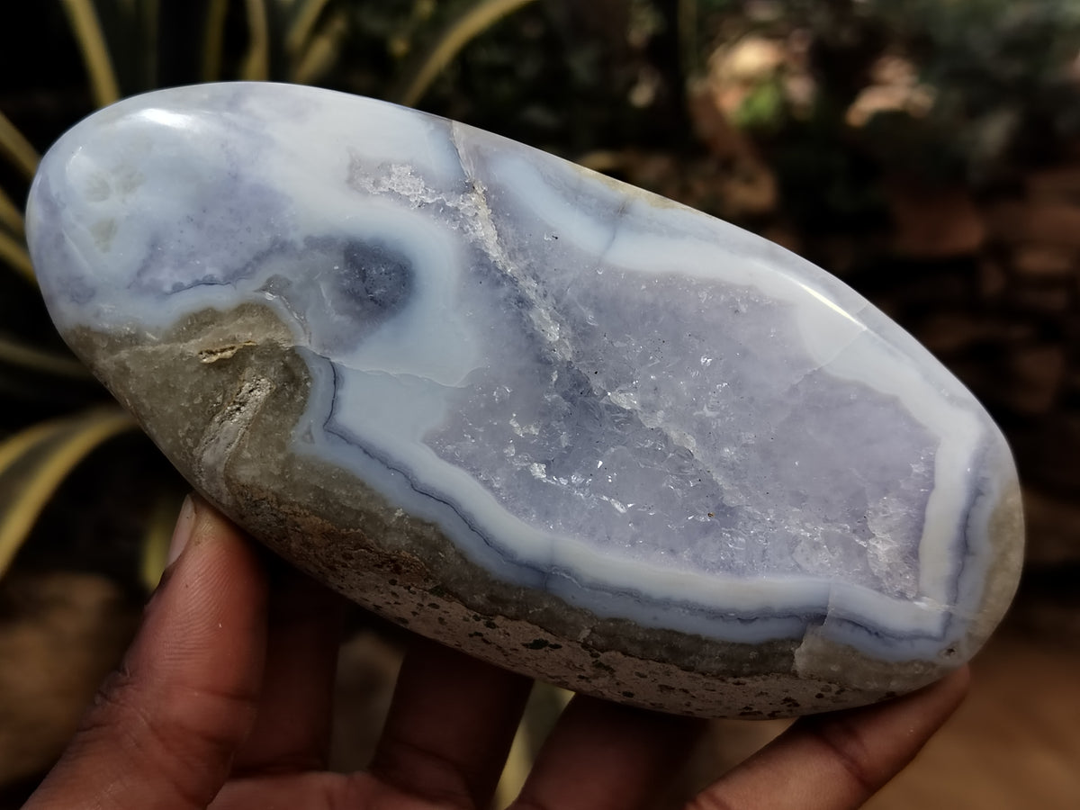 Polished Blue Lace Agate Geodes x 6 From Nsanje, Malawi - Toprock Gemstones and Minerals 
