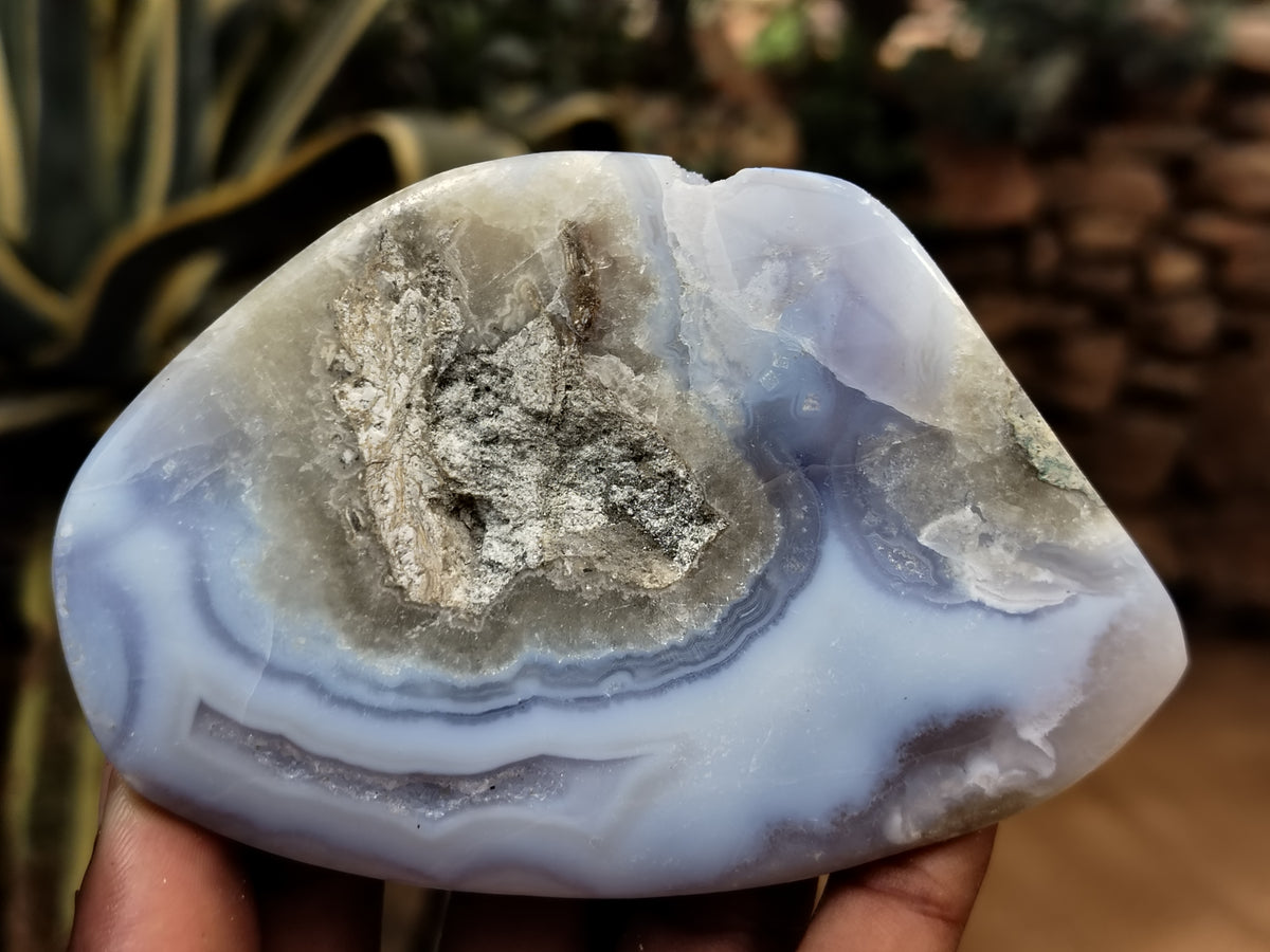 Polished Blue Lace Agate Geodes x 6 From Nsanje, Malawi - Toprock Gemstones and Minerals 