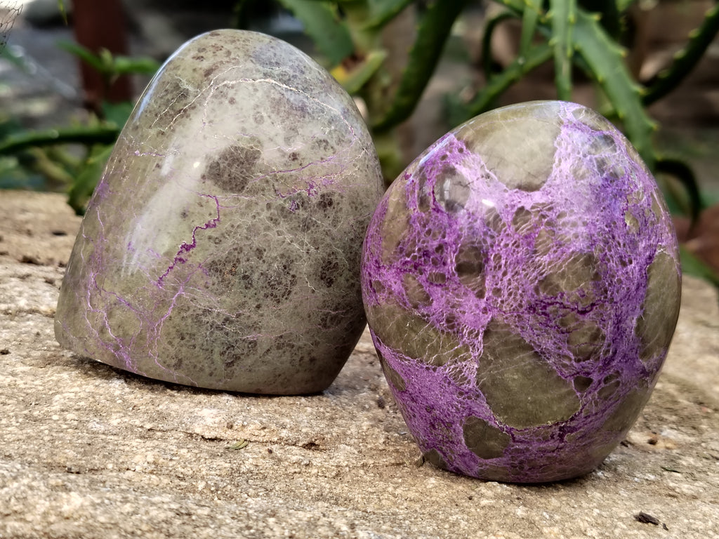 Polished Stichtite Standing Free Forms x 6 From Barberton, South Africa - Toprock Gemstones and Minerals 