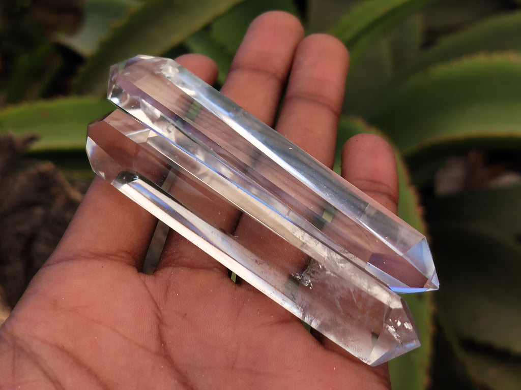 Polished Double Terminated Clear Quartz Crystals x 12 From Madagascar - Toprock Gemstones and Minerals 