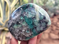 Polished Emerald Mica In Matrix Standing Free Forms x 4 From Mutoko, Zimbabwe - Toprock Gemstones and Minerals 