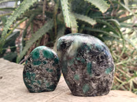 Polished Emerald Mica In Matrix Standing Free Forms x 4 From Mutoko, Zimbabwe - Toprock Gemstones and Minerals 