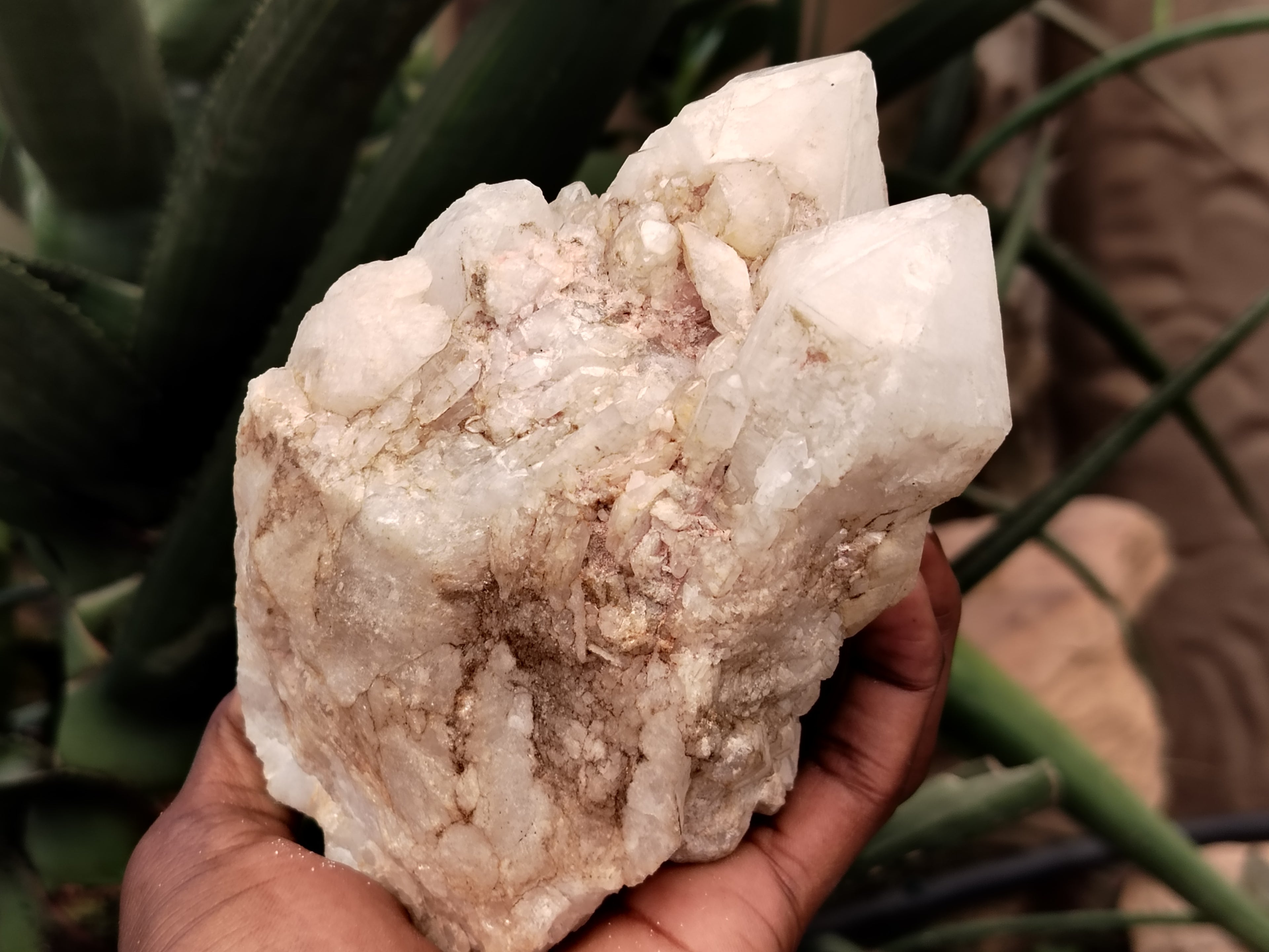 Natural Quartz Clusters x 3 From Madagascar - Toprock Gemstones and Minerals 