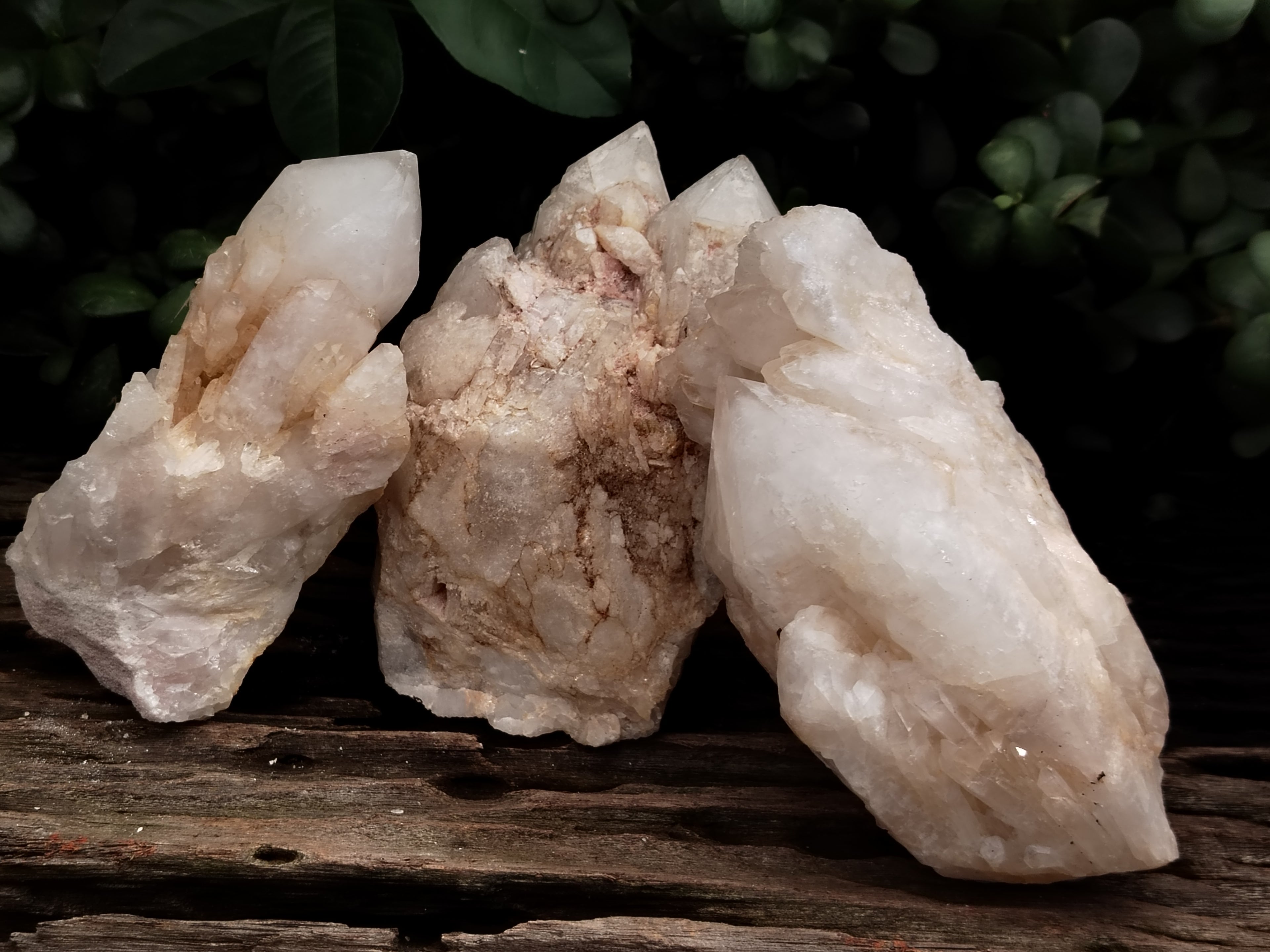 Natural Quartz Clusters x 3 From Madagascar - Toprock Gemstones and Minerals 