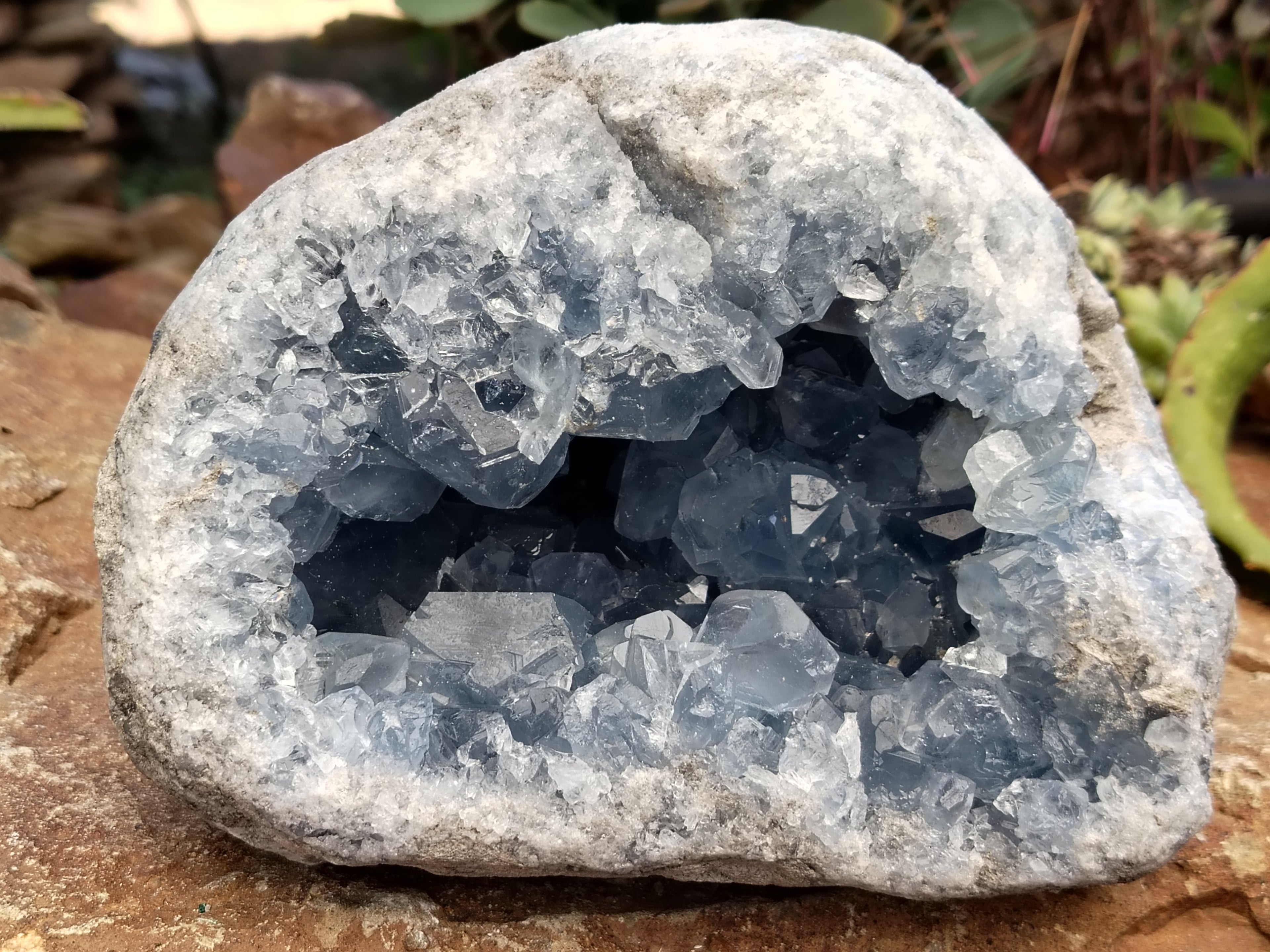 Natural Celestite Geode Specimen x 1 From Sakoany, Madagascar - Toprock Gemstones and Minerals 