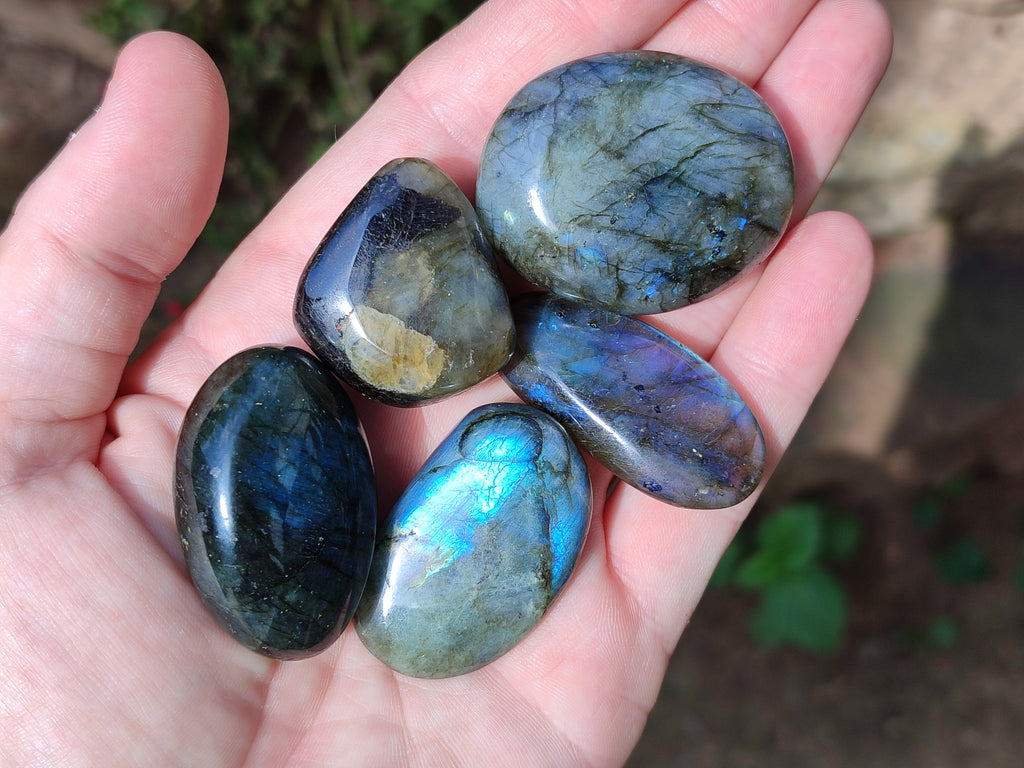 Polished Labradorite Palm Stones x 27 From Tulear, Madagascar - Toprock Gemstones and Minerals 