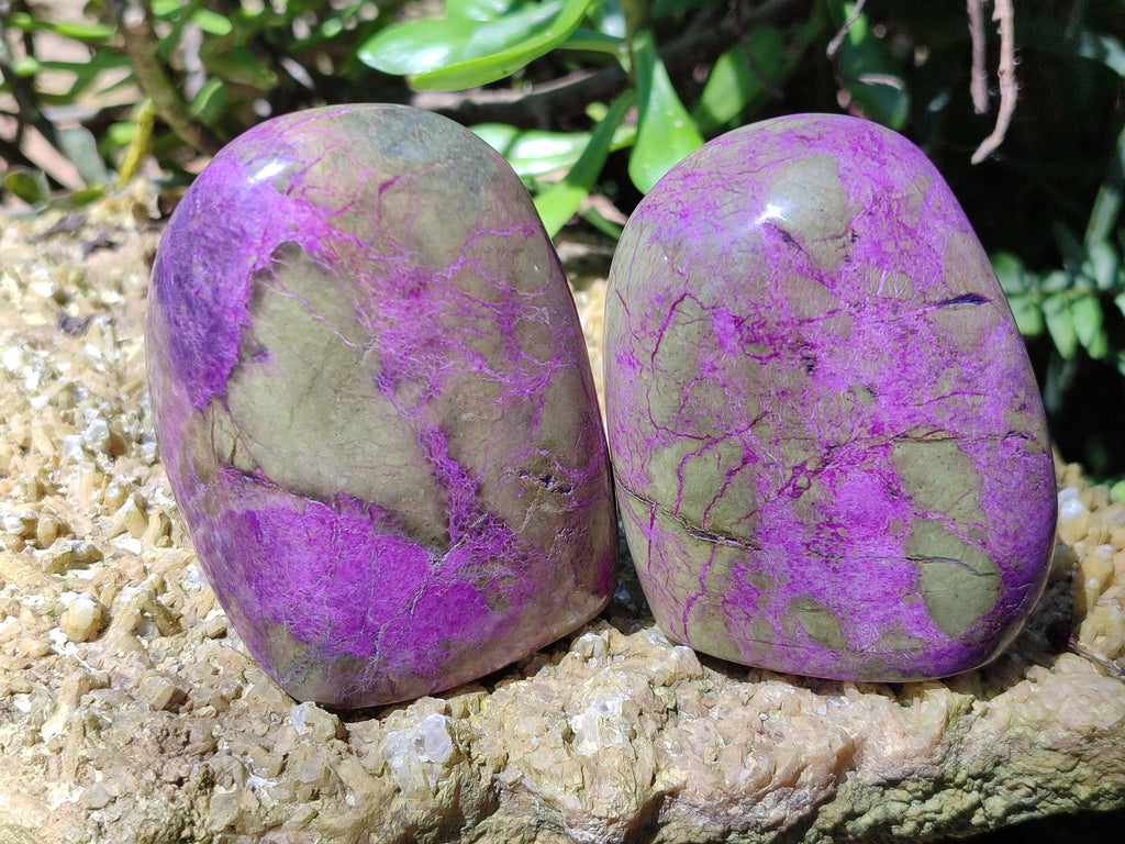 Polished Stichtite Standing Free Forms x 3 From Barberton, South Africa - Toprock Gemstones and Minerals 