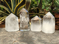 Polished Clear and Whispy Quartz Crystals x 4 From Madagascar - Toprock Gemstones and Minerals 
