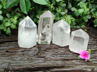 Polished Clear and Whispy Quartz Crystals x 4 From Madagascar - Toprock Gemstones and Minerals 