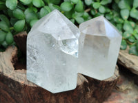 Polished Clear and Whispy Quartz Crystals x 4 From Madagascar - Toprock Gemstones and Minerals 