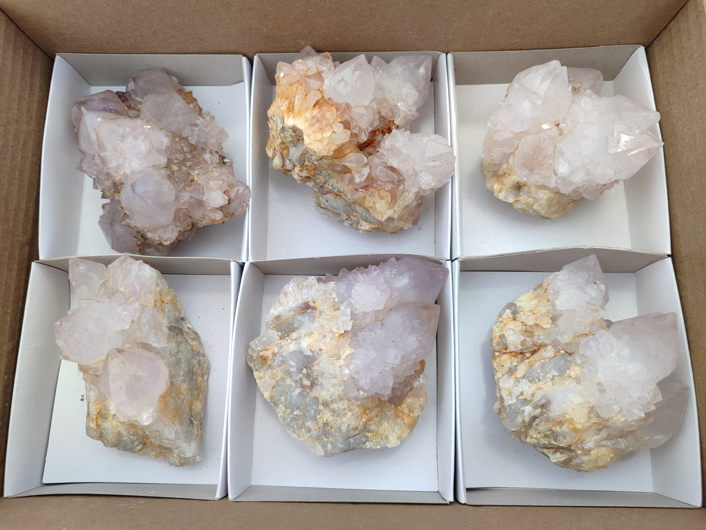 Natural Amethyst Spirit Quartz Clusters x 6 From Boekenhouthoek, South Africa - Toprock Gemstones and Minerals 