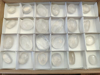 Polished Girasol Pearl Quartz Palm Stones x 24 From Ambatondrazaka, Madagascar - Toprock Gemstones and Minerals 