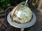 Hand Made Large Mother of Pearl Revolving World Globe with Metal Stand x 1 From China - Toprock Gemstones and Minerals 