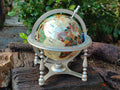 Hand Made Large Mother of Pearl Revolving World Globe with Metal Stand x 1 From China - Toprock Gemstones and Minerals 