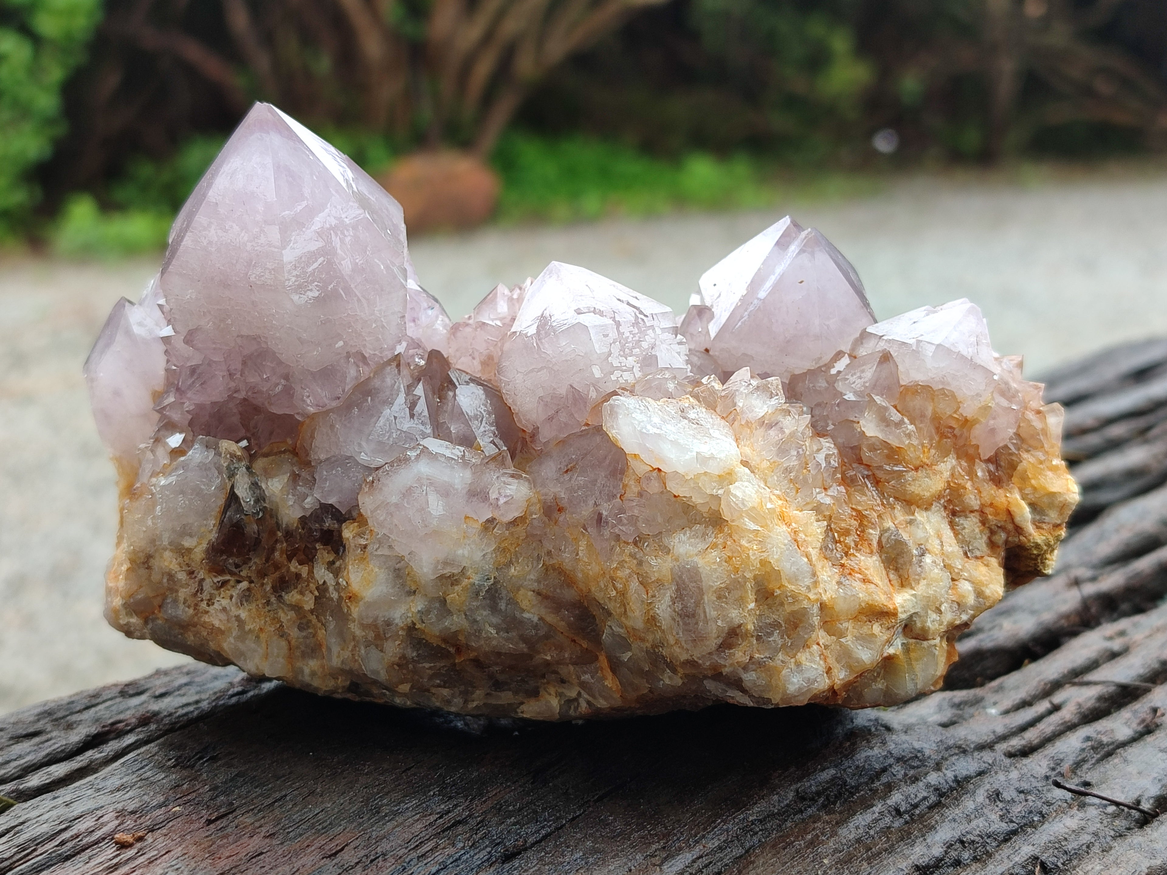 Natural Amethyst Spirit Quartz Clusters x 3 From South Africa - Toprock Gemstones and Minerals 