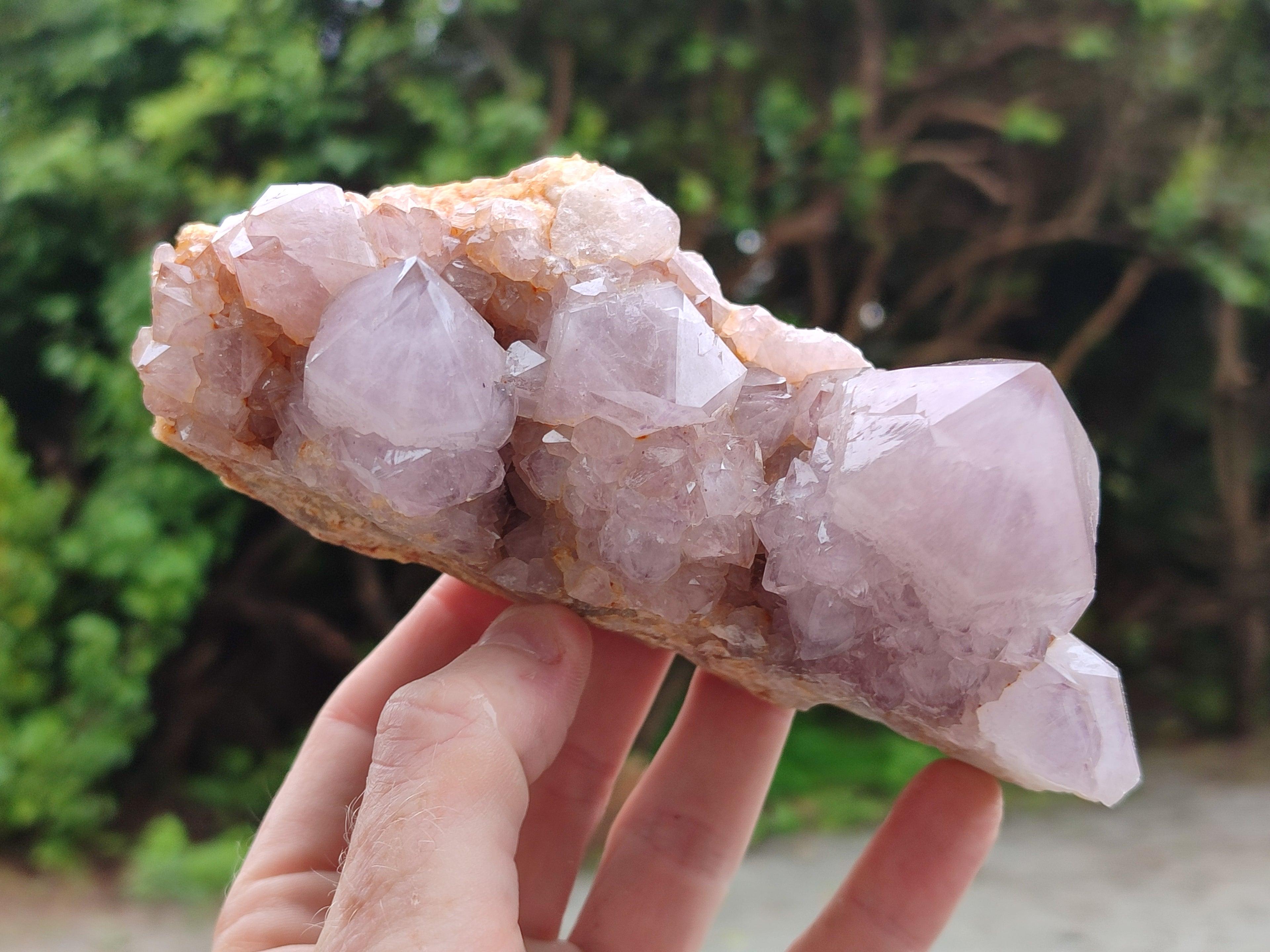 Natural Amethyst Spirit Quartz Clusters x 3 From South Africa - Toprock Gemstones and Minerals 