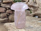 Polished Rose Quartz Mushrooms x 3 From Ambatondrazaka, Madagascar - Toprock Gemstones and Minerals 
