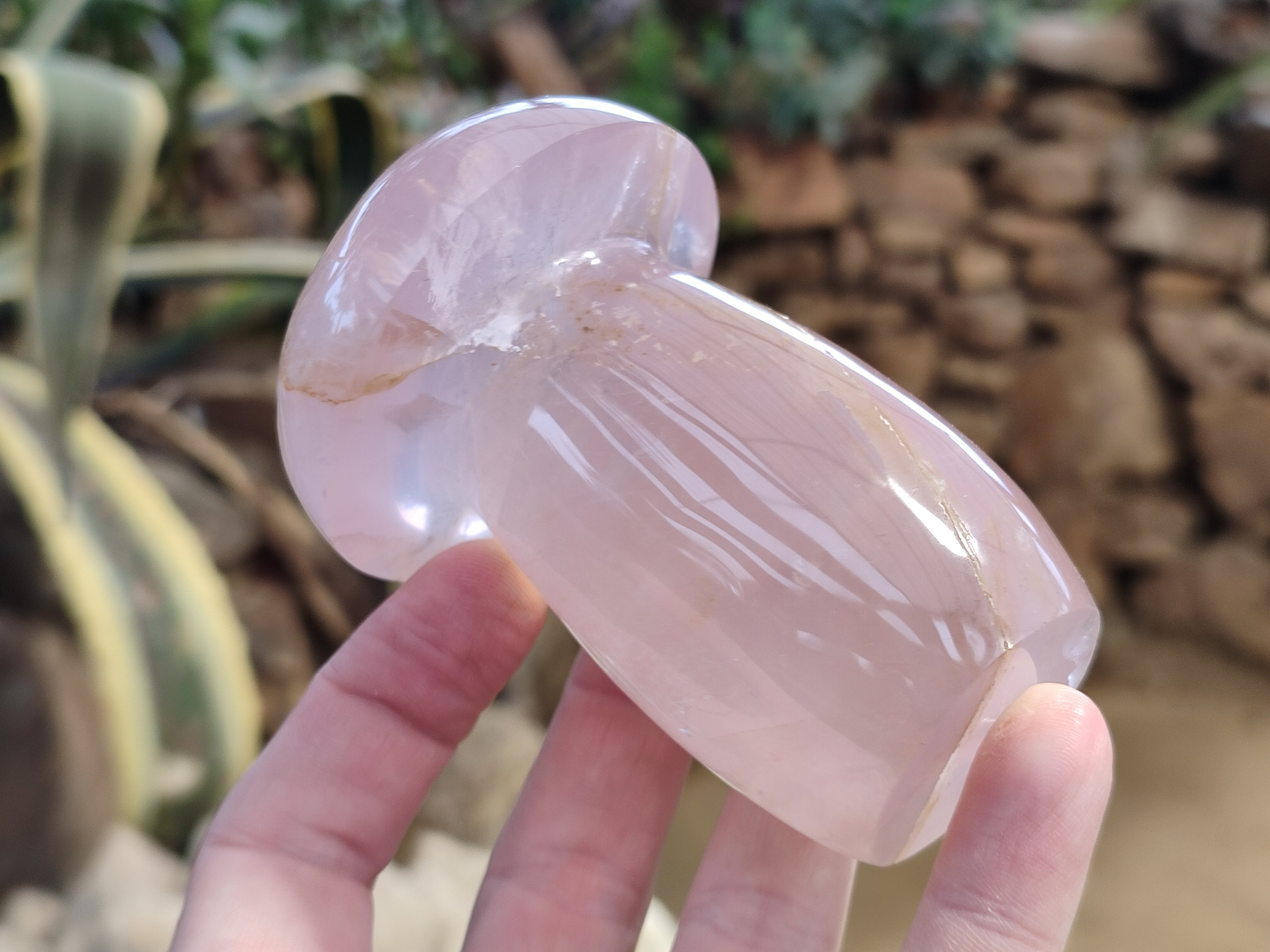 Polished Rose Quartz Mushrooms x 3 From Ambatondrazaka, Madagascar - Toprock Gemstones and Minerals 