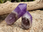 Polished Chevron Amethyst Points x 6 From Ankazobe, Madagascar - Toprock Gemstones and Minerals 
