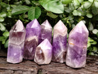Polished Chevron Amethyst Points x 6 From Ankazobe, Madagascar - Toprock Gemstones and Minerals 