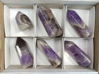 Polished Chevron Amethyst Points x 6 From Ankazobe, Madagascar - Toprock Gemstones and Minerals 