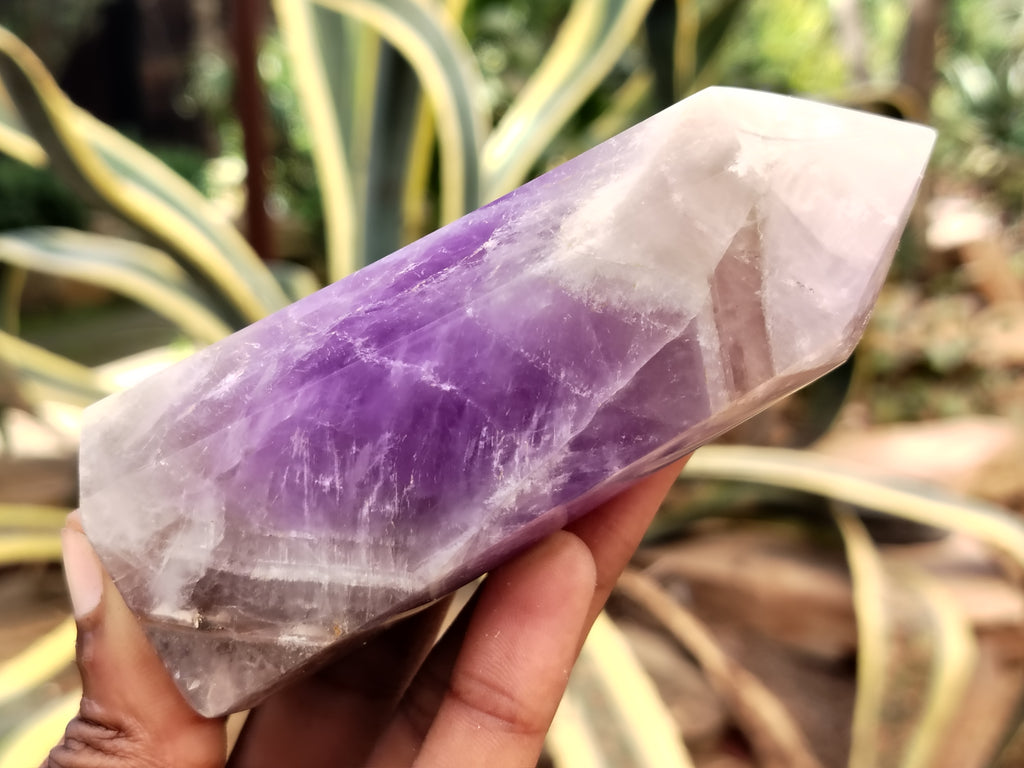 Polished Chevron Amethyst Points x 6 From Ankazobe, Madagascar - Toprock Gemstones and Minerals 