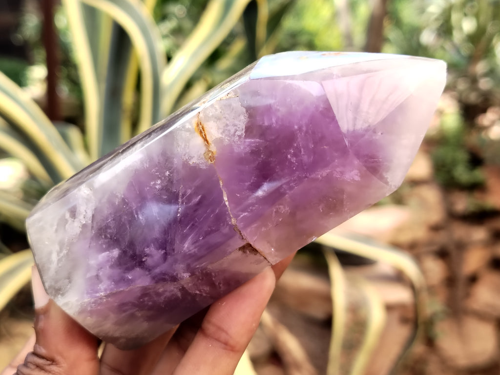 Polished Chevron Amethyst Points x 6 From Ankazobe, Madagascar - Toprock Gemstones and Minerals 
