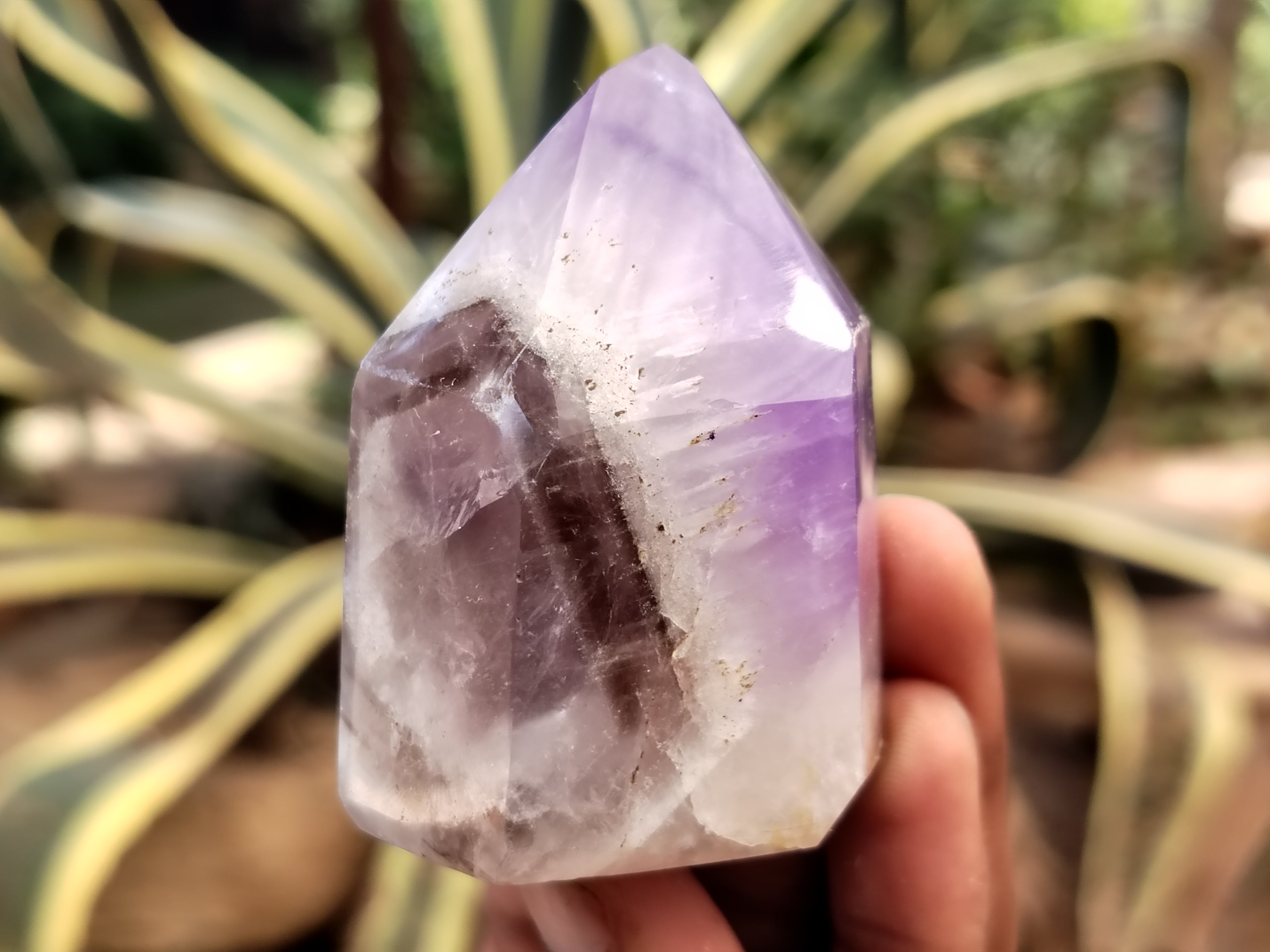 Polished Chevron Amethyst Points x 6 From Ankazobe, Madagascar - Toprock Gemstones and Minerals 