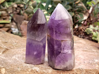 Polished Chevron Amethyst Points x 6 From Ankazobe, Madagascar