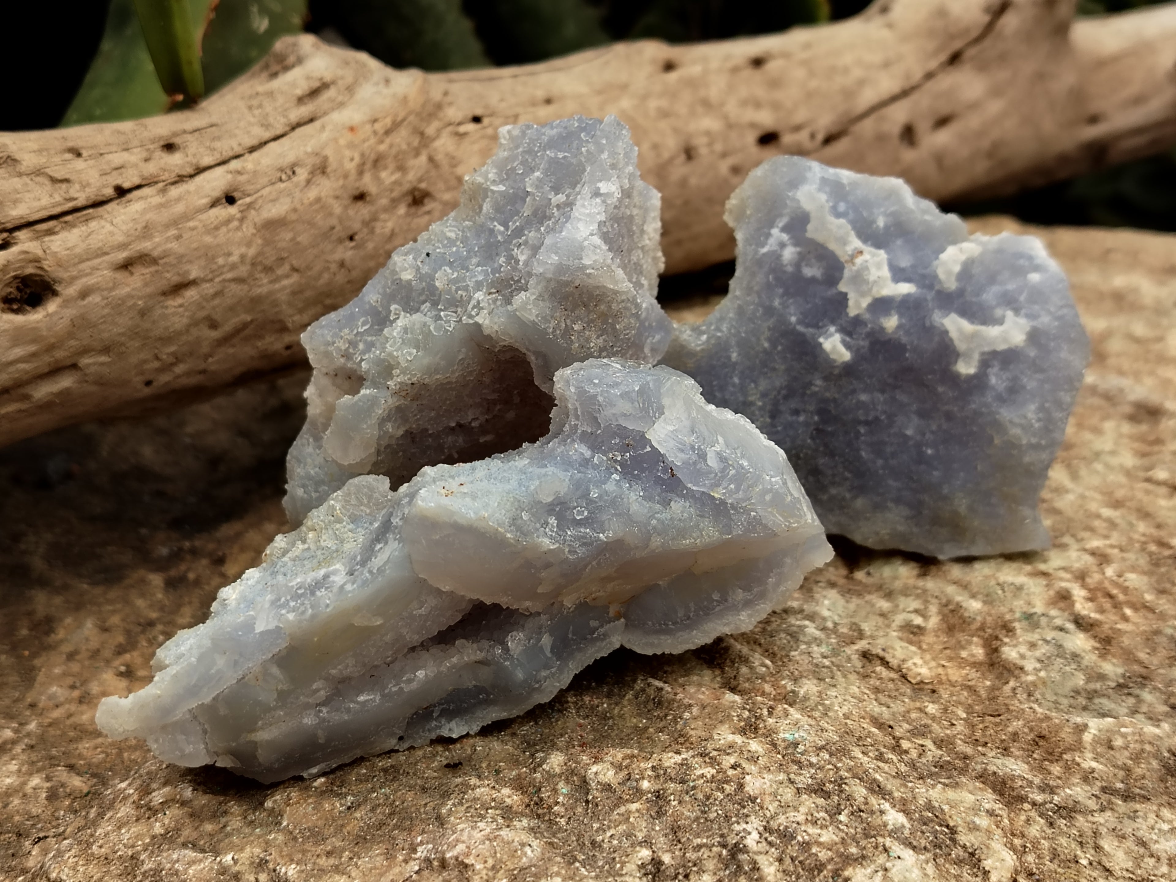 Natural Etched Blue Chalcedony Specimens x 12 From Nsanje, Malawi - Toprock Gemstones and Minerals 