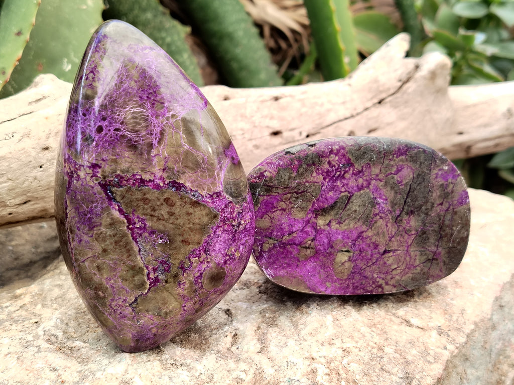 Polished Stichtite Standing Free Forms x 3 From Barberton, South Africa - Toprock Gemstones and Minerals 