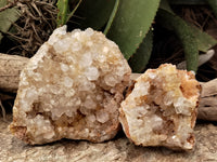 Natural Limonite Quartz Clusters x 2 From Solwezi, Zambia - Toprock Gemstones and Minerals 