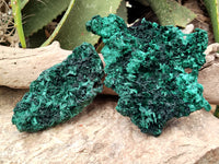 Natural Silky Malachite Specimens x 3 From Kasompe, Congo - Toprock Gemstones and Minerals 